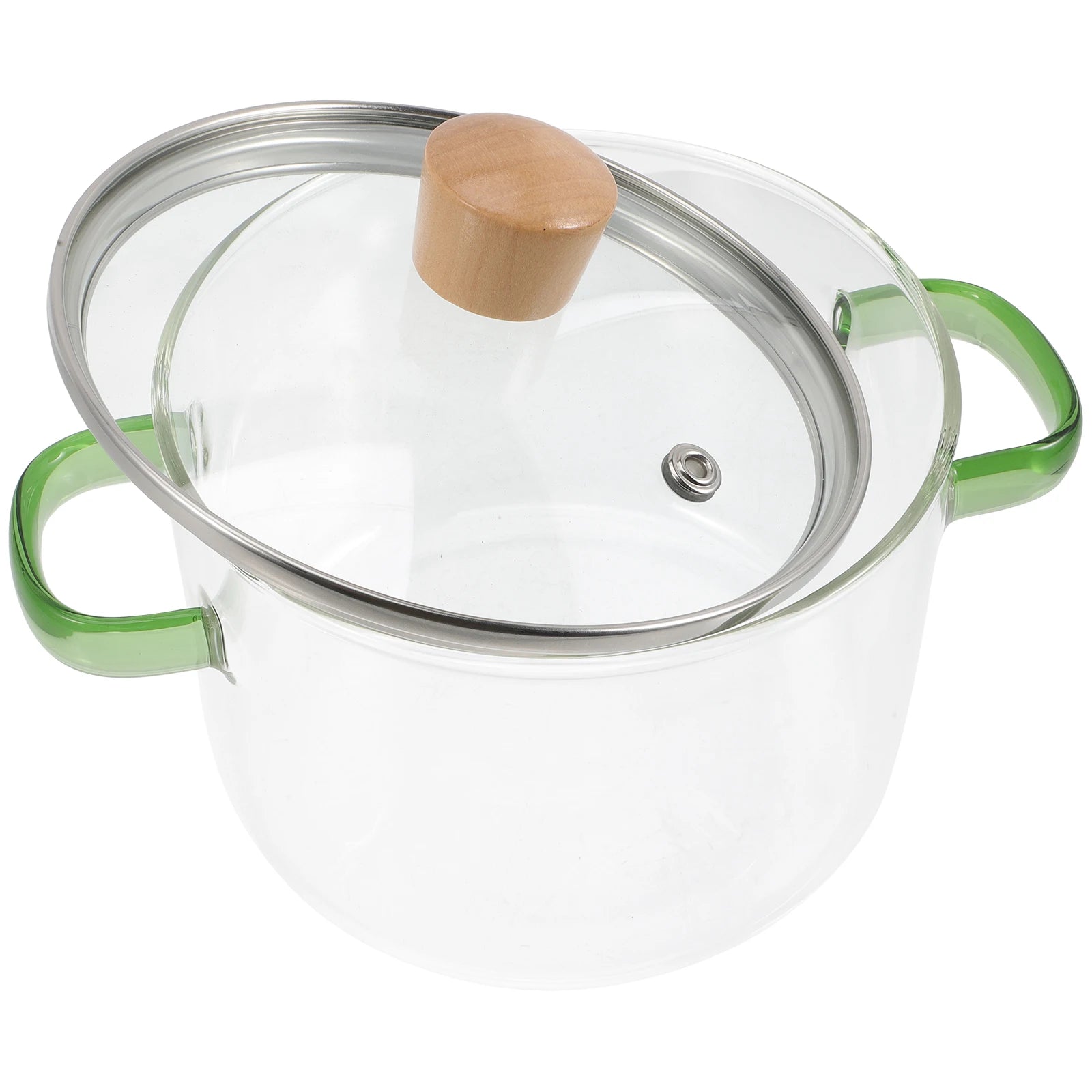 Clear Glass Stockpot With Lid Double Ear Noodle Cooking Pot Ramen Pot Cauldron Chicken Stew Pot Stove Soup Pan Ramen Pot 1500ML