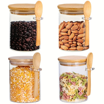 18oz Airtight Glass Jars With Lids And Spoons