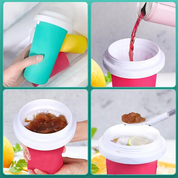 Summer Squeeze Homemade Juice Water Bottle Quick-Frozen Smoothie Sand Cup Pinch Fast Cooling Magic Ice Cream Slushy Maker Beker